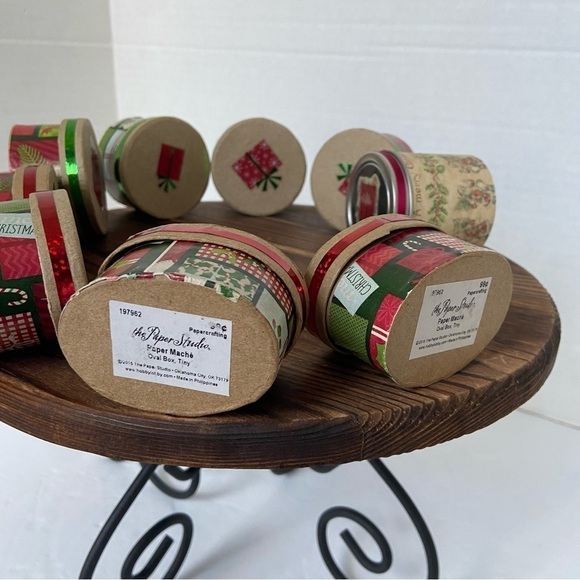 The Paper Studio Paper Mache Ornament Boxes Hobby Lobby Tiny Oval And Circle Box - Picture 11 of 15